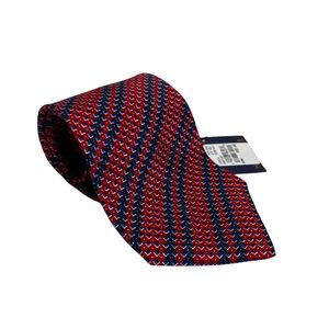 💚NEW Tommy Hilfiger Men’s Red Blue Yellow Geometric Tie, Made in USA